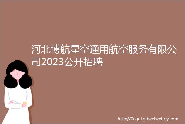 河北博航星空通用航空服务有限公司2023公开招聘